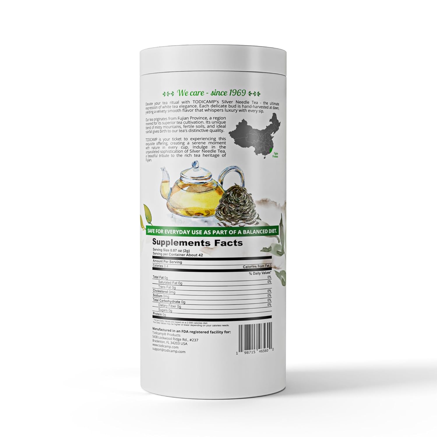 TODICAMP Premium Silver Needle Tea - 3 oz of Premium White Tea Loose Leaf