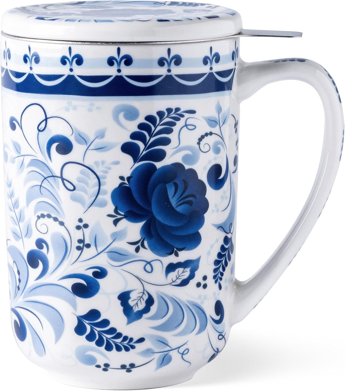 GBhome Tea Mug with Infuser and Lid,18 oz Loose Leaf Tea Cup with Steeper