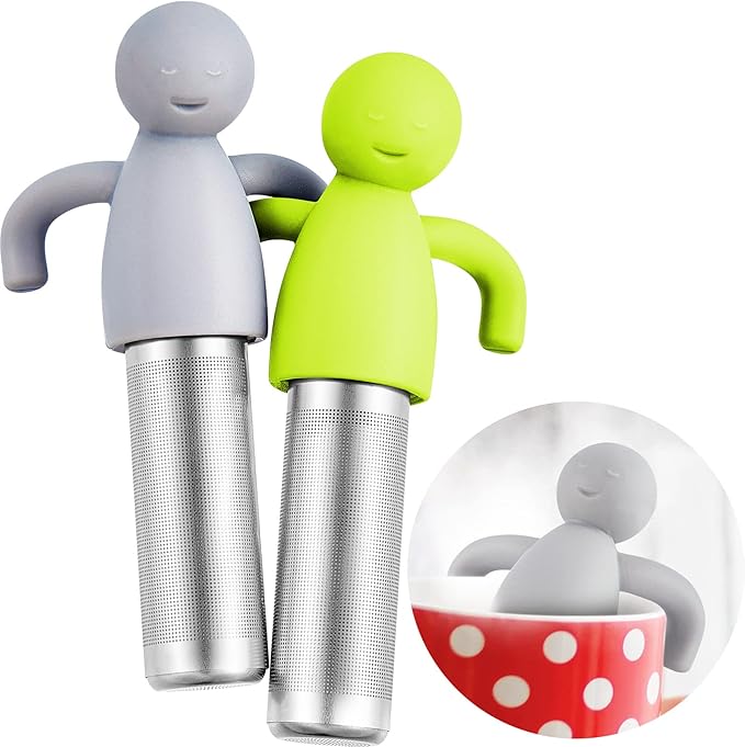 2 Pieces Tea Infuser for Loose Tea Cute Fine Mesh Tea Strainer Stainless Steel Tea Filter Ball Tea D