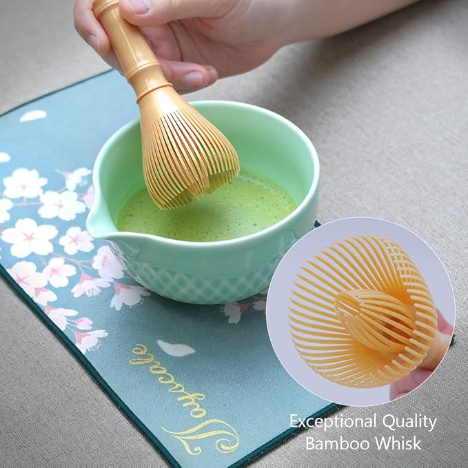 Joyscale Matcha Whisk Set, Matcha Kit - PP Resin Matcha Whisk(Chasen), Bamboo Spoon (Chashaku), Tea Scoop, Japanese Matcha Brush Whisk