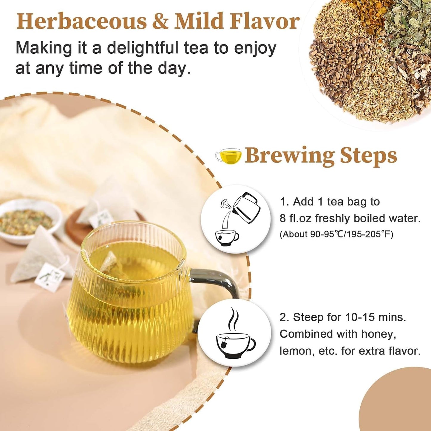 FullChea - Detox Tea Bags, 50 Count, Milk Thistle Herbal Detox Blend | Liver detox tea with milk thistle seed, dandelion root, licorice root, fennel, turmeric, peppermint, easy to brew hot or iced