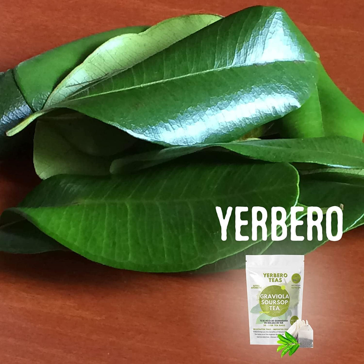 Yerbero - Whole Dried Graviola Soursop Leaves (4 oz - 330+ Leaves Per Bag) Hoja De Guanabana, 100% All Natural Delicious