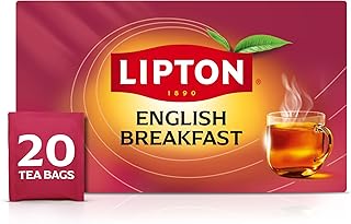 Lipton English Breakfast Black Tea Bags, Caffeinated Classic Tea, Rich, Aromatic Flavor, 20 Total Bags