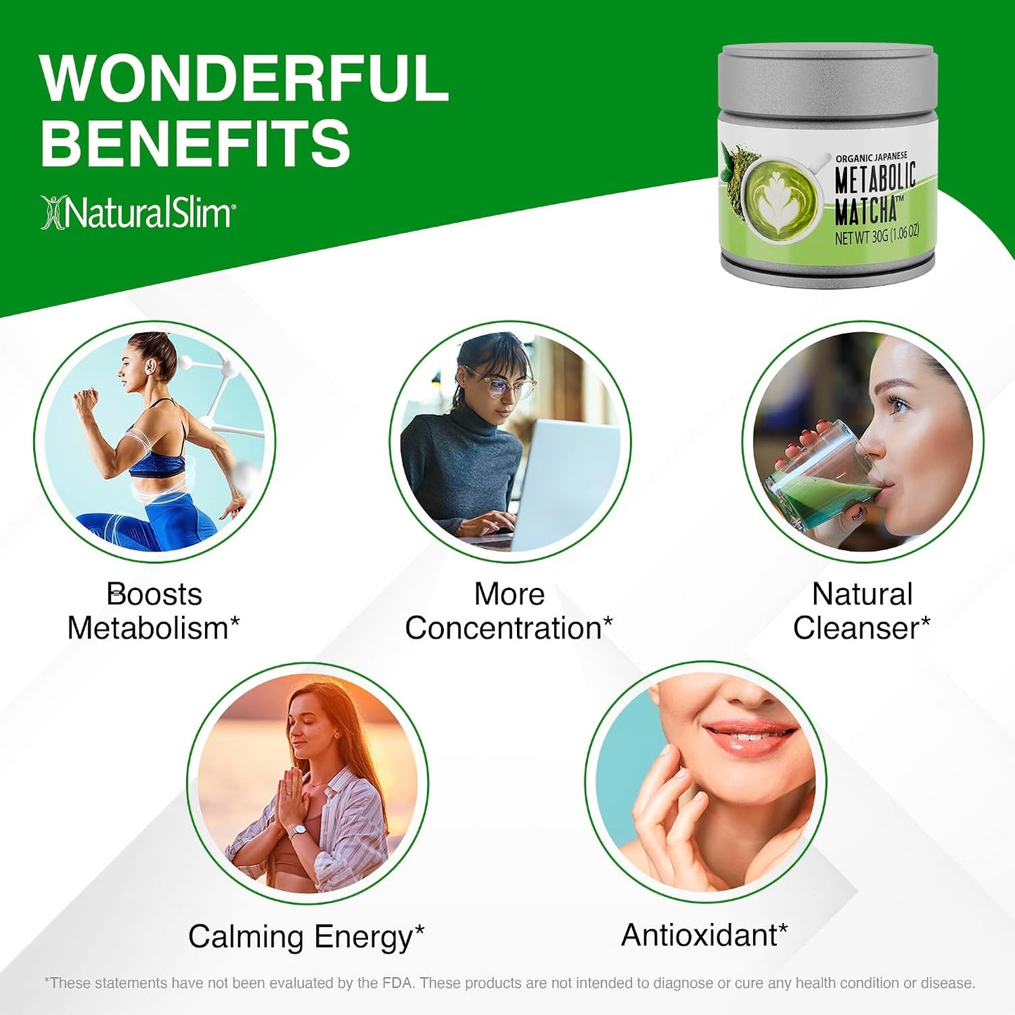 Naturalslim Japanese Organic Matcha Powder Green Tea, 30g | Metabolic Pure Japanese Matcha Tea Superfood with L-Theanine and Antioxidants for Metabolism, Energy, and Concentration