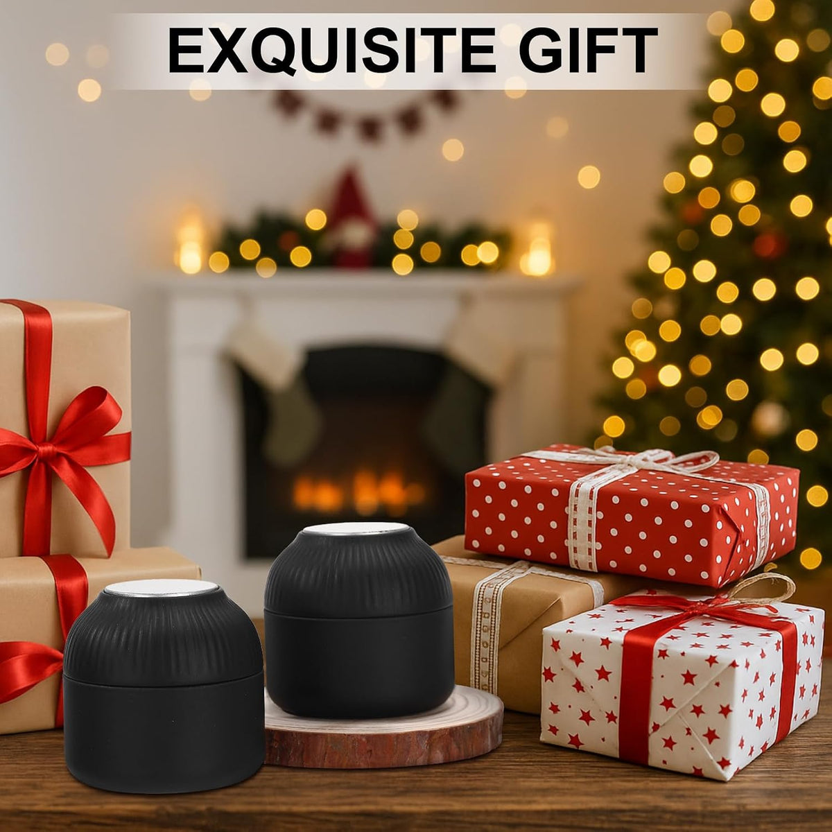 20 Pcs Tea Tin Canister, Airtight Double Lids 2.5 Fl oz, Black