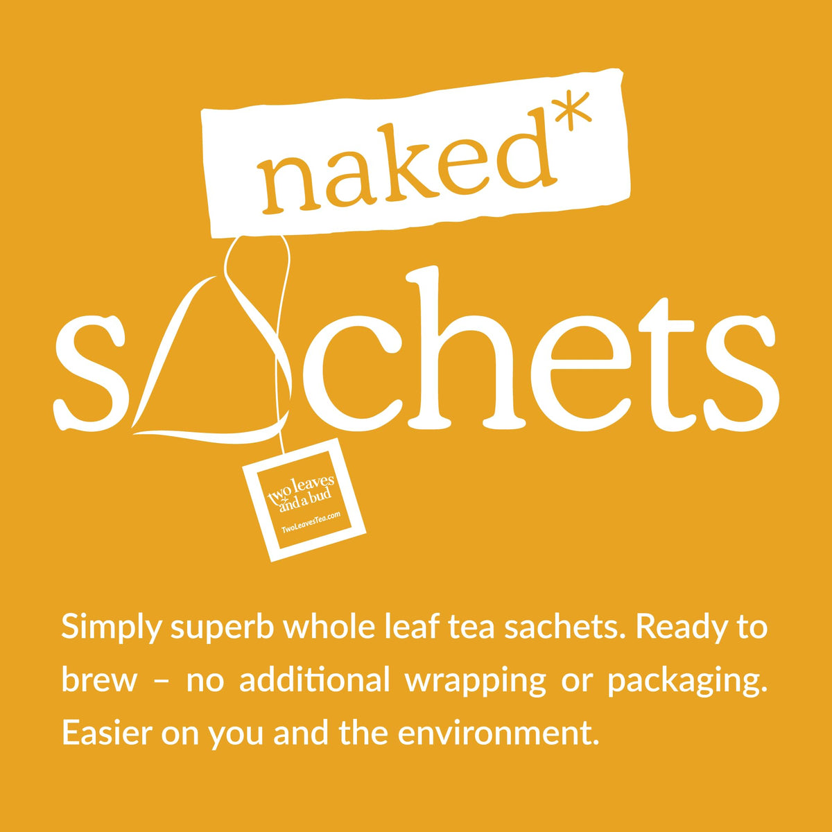 Two Leaves and a Bud Organic Chamomile Naked Tea Sachets, 50 Ct (Pack of 1)
