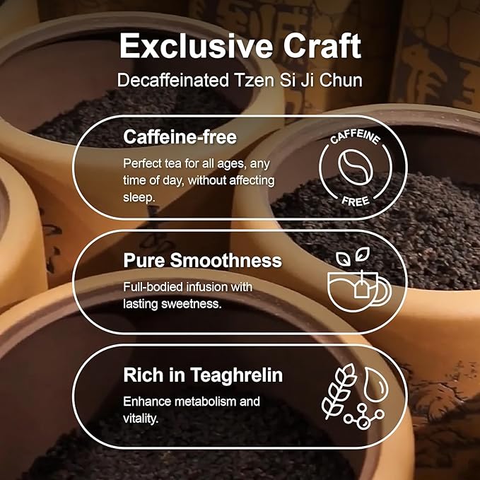 Jemutecha Decaffeinated Oolong 15 Tea Bags, 100% Pure Organic Award-Winning Tea, Refreshing & Smooth, Non-GMO, Premium Taiwanese Asian Tzen Tea for Digestion & Energy