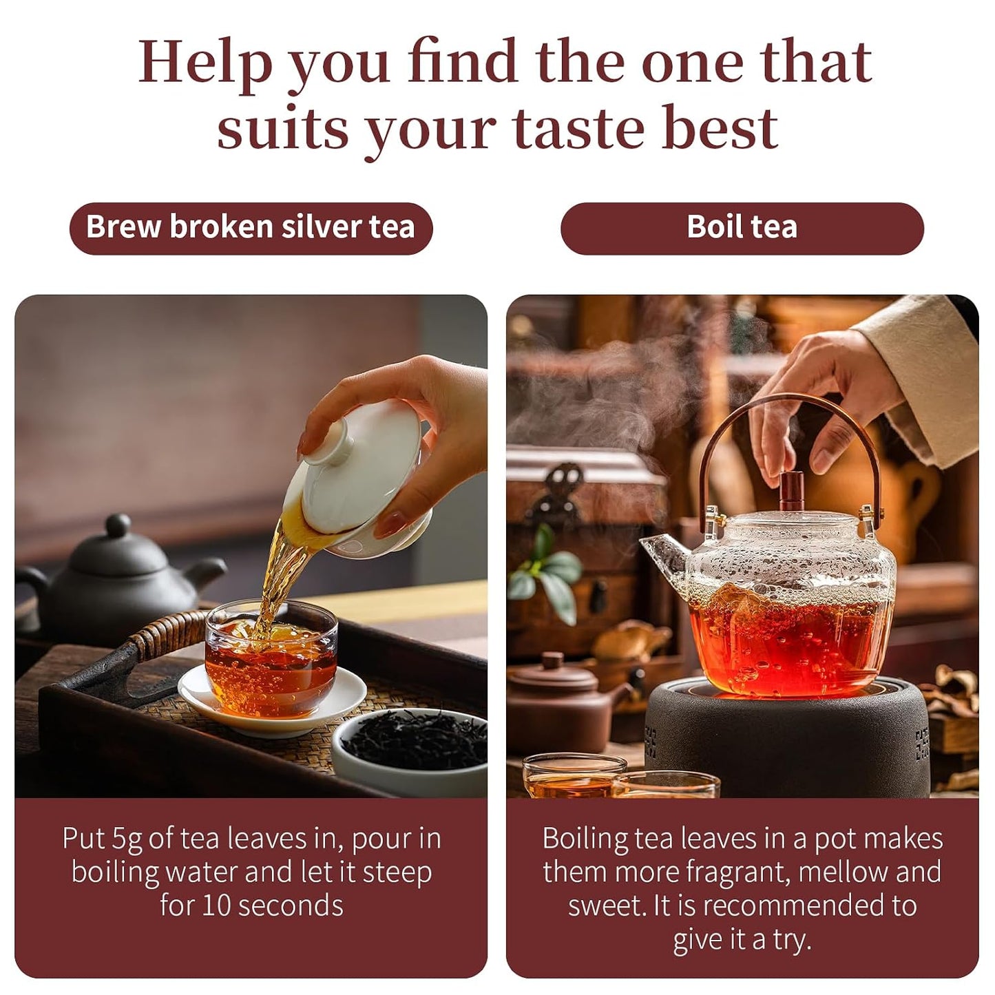 XIXICHA Puerh Tea Premium Broken Silver Ripe Pu-erh Tea Chinese Yunnan Ancient Tree Puer Aged Pu erh Strong Glutinous Rice Fragrance（200 cups） 普洱茶 碎银子茶 中国熟普洱茶 茶化石 8.8oz/250g
