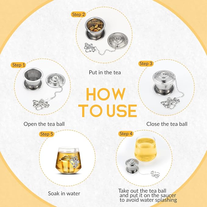 Tea Infusers for Loose Tea 3 Sets Loose Leaf Tea Steeper Tea Strainer Stainless Steel Tea Ball for Loose Tea Holder Tea Mesh Strainer Tea Filters
