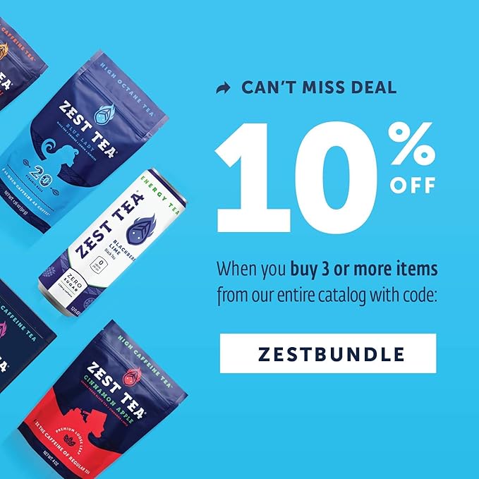 Zest Energy Tea Bags – Blue Lady Passion Fruit Black Tea – High Caffeine Tea for Morning Energy, Focus & Clarity – Natural Caffeinated Tea with 150mg Caffeine – 15Ct Box – Non-GMO & Keto Friendly