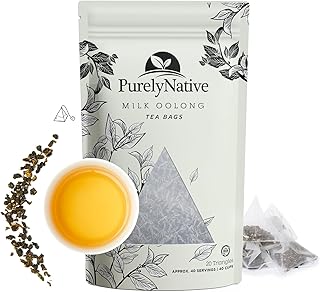 Milk Oolong Tea Selection: Taiwanese High Mountain Tea Bags, Xin Qing Milk Oolong, Jinxuan Oolong - 20ct, Brews 40 Cups