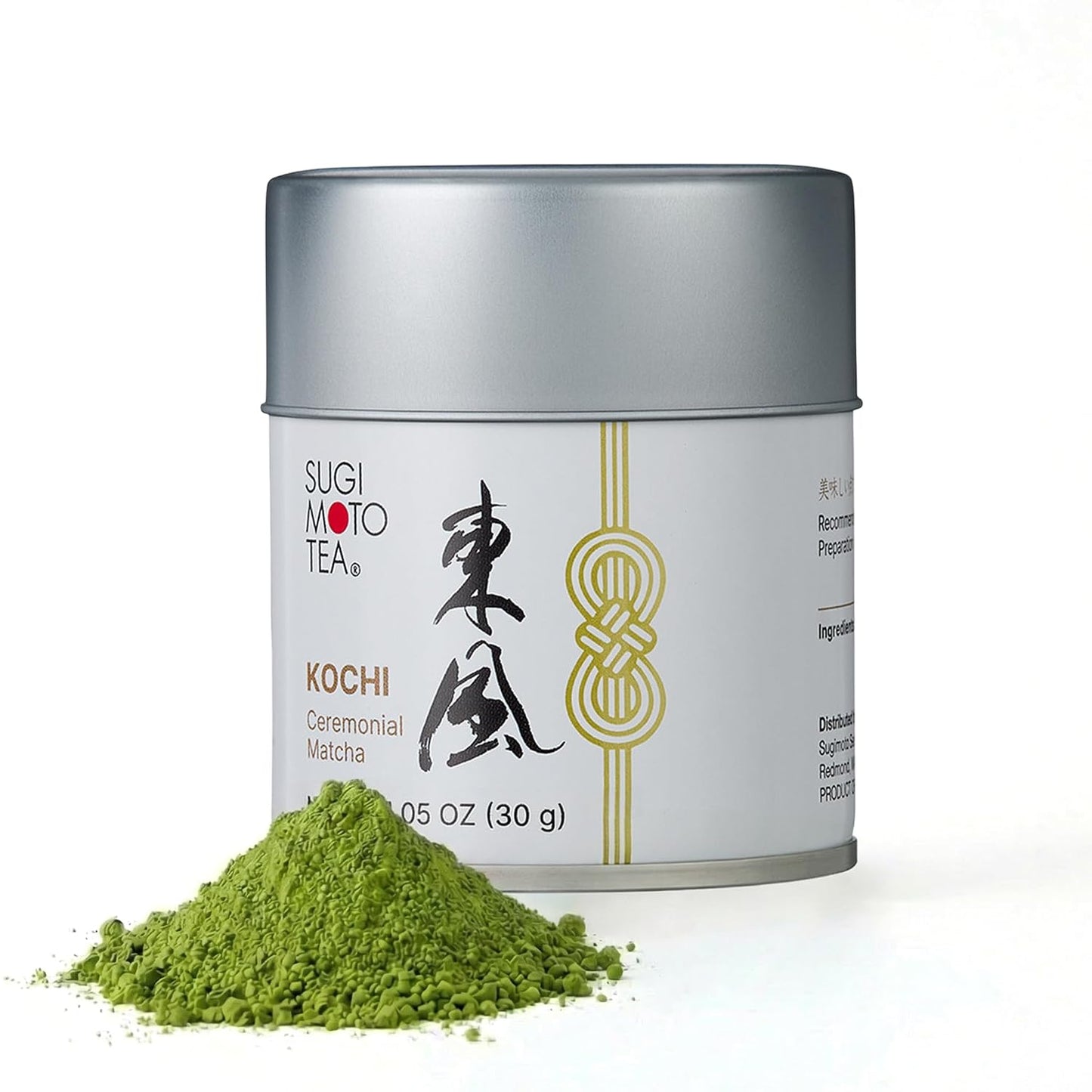 SUGIMOTO TEA Matcha Ceremonial Grade Japanese Matcha Powder "KOCHI" 1.05 oz