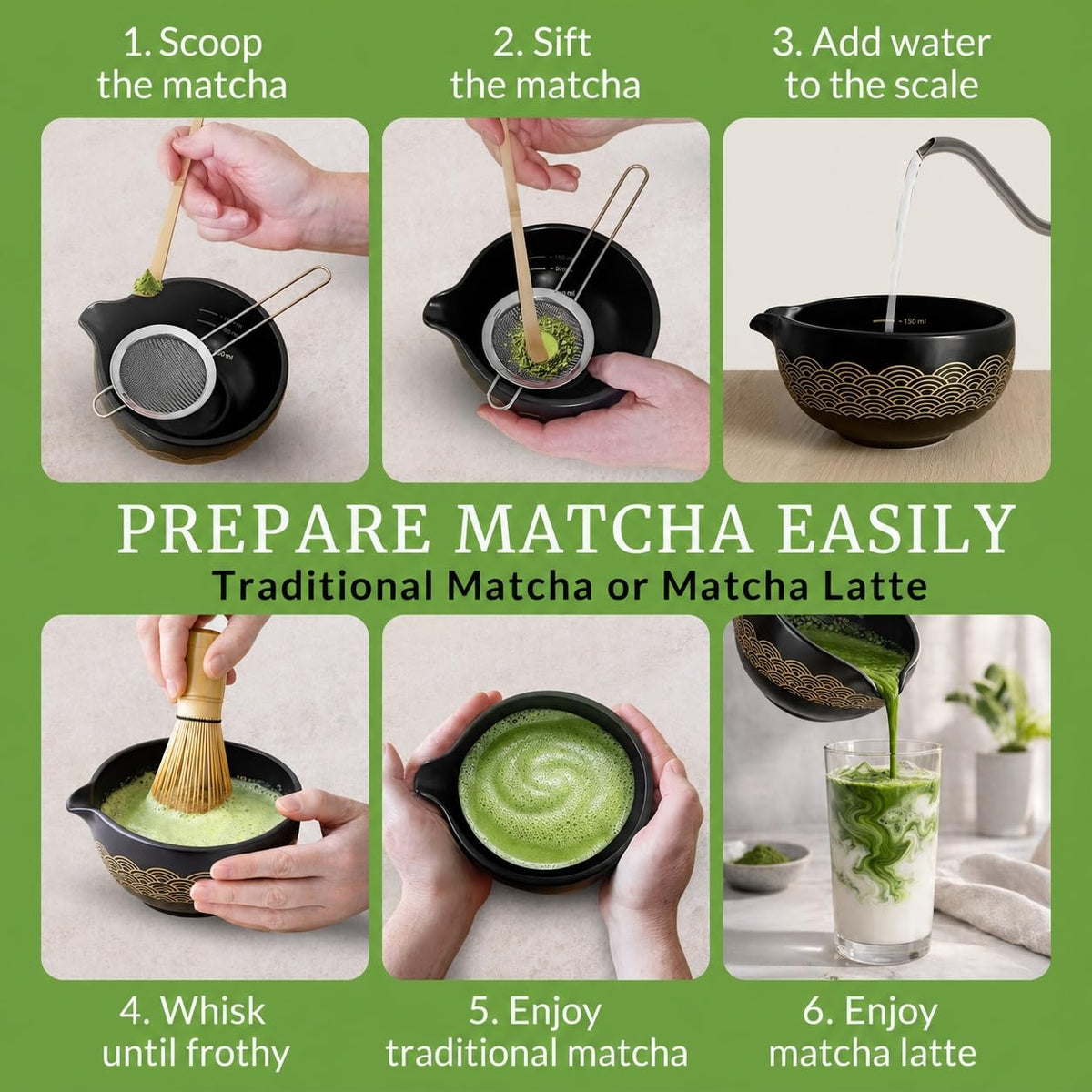 MAYATCHA Matcha Set Kit – Japanese Matcha Bowl with Spout & Measurement Marks