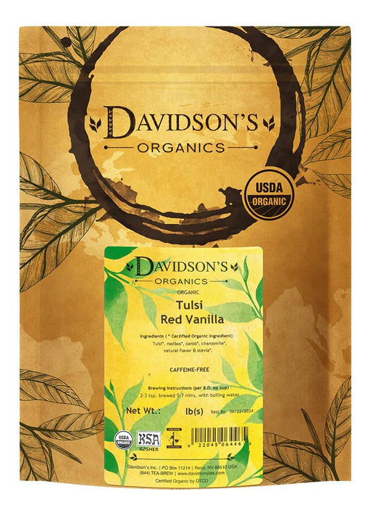 Davidson's Organics, Tulsi Red Vanilla, Loose Leaf Tea, 16-Ounce Bag