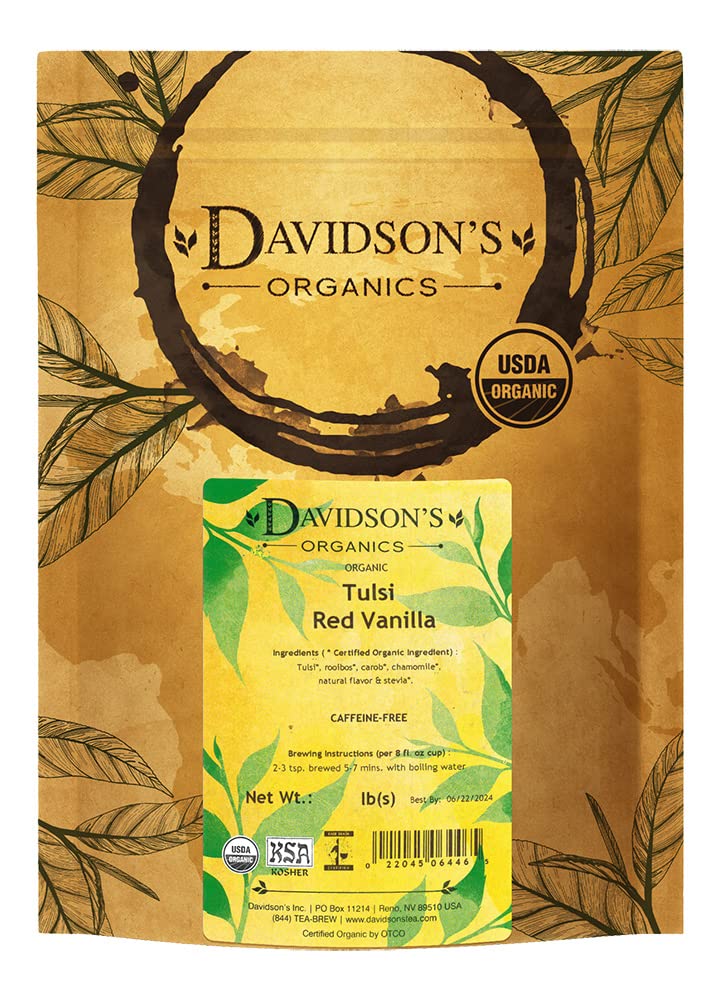 Davidson's Organics, Tulsi Red Vanilla, Loose Leaf Tea, 16-Ounce Bag