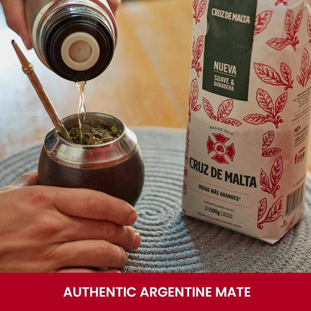 Cruz de Malta Yerba Mate - Suave y Duradera 2.2 Lb - 1Kg - Pack of 3