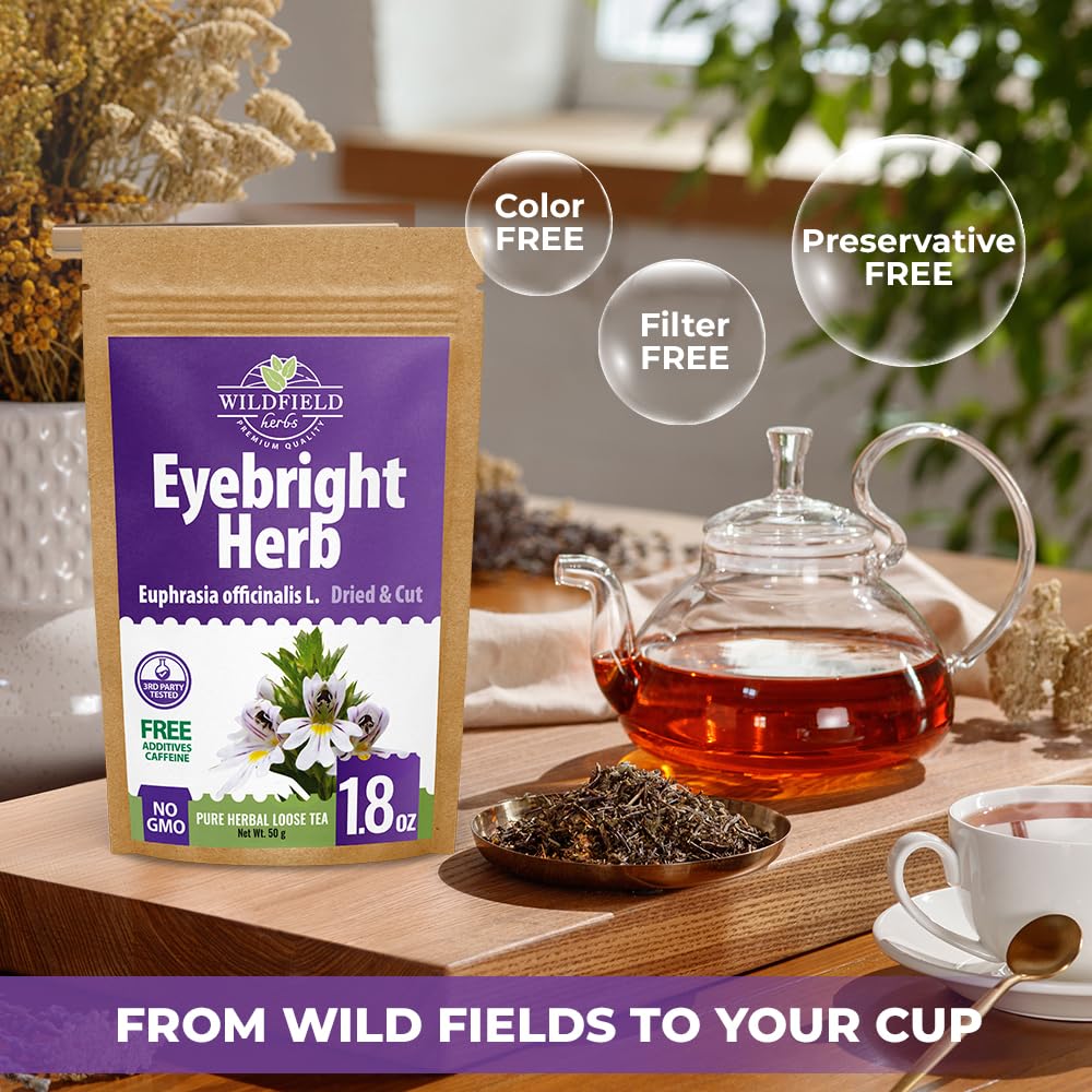 1.8 oz. Eyebright Herb Herbal Tea (Euphrasia Officinalis) - Dried Eyebright Herb Tea Hierba De Miramel