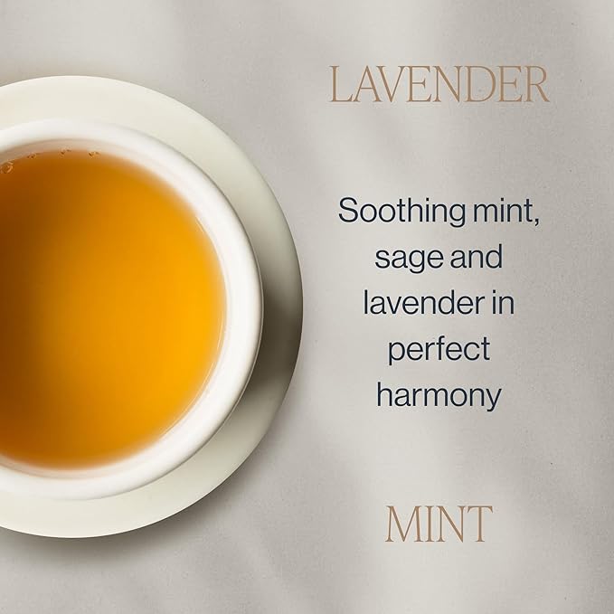 Rishi Tea Lavender Mint Herbal Tea - Organic, Caffeine Free Sachet Tea Bags, Calming Lavender with Peppermint & Sage - 50 Count