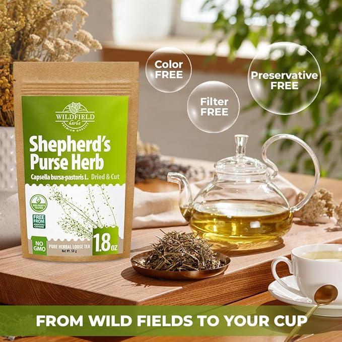 1.8 oz. Shepherds Purse Herb Bulk Herbal Tea Shepard Purse Herb (Capsella Bursa-Pastoris) - 50g Tea Bolsa De Pastor
