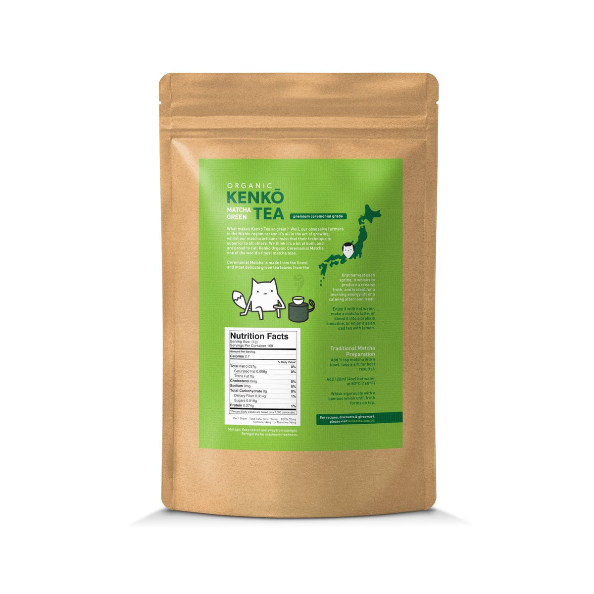 Kenko Tea Matcha Green KENKO Matcha Green Tea Powder [USDA Organic] Ceremonial Grade, Authentic, First Harvest, Quality