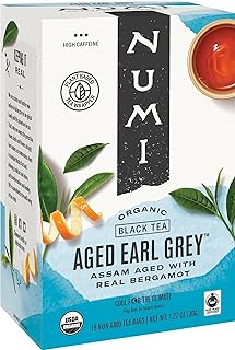 Numi Organic Tea, Aged Earl Grey, 18 Non-GMO Black Tea Bags
