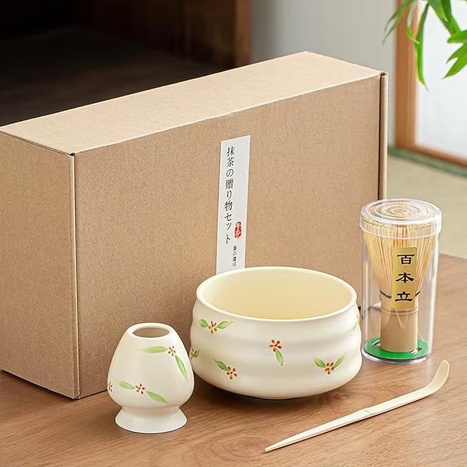 Ceramic Matcha Whisk Set, Complete Matcha Set-8PCS for Ceremonial Grade Matcha, Tea Gifts for Tea Lo