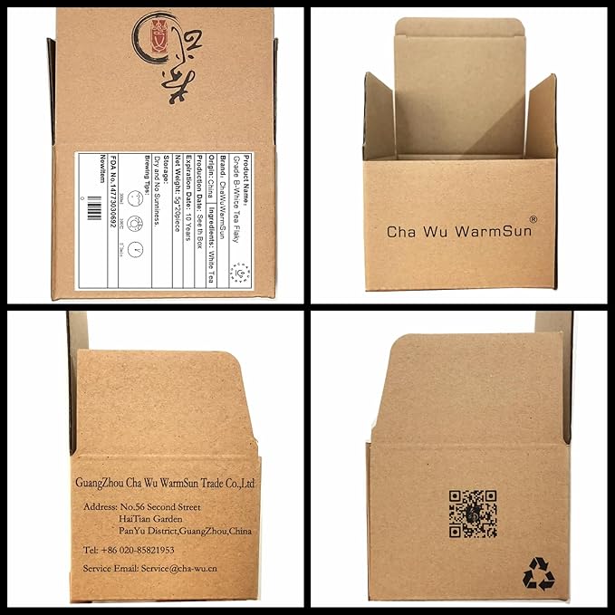 ChaWuWarmSun-[B] White Tea Flaky,20 piece/Box,FuDing Aged ShouMei BaiCha Loose Leaf Tea,Individual Packing