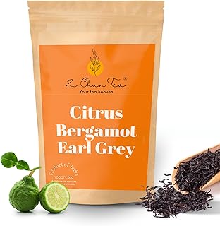 Bergamot Earl Grey Tea Loose Leaf | Made with Extra Whole Bergamot Pieces (Not Oil), Premium Assam Black Tea, Bold Citrus Flavor, Non-GMO, No Artificial Ingredients | 8.8 oz
