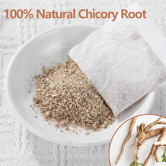 100 Premium Chicory Root Tea bags, Made with 100% Natural Chicory Root, Coffee Alternative，Support Liver Health & Rich in Antioxidants, No Additives & Caffeine Free.