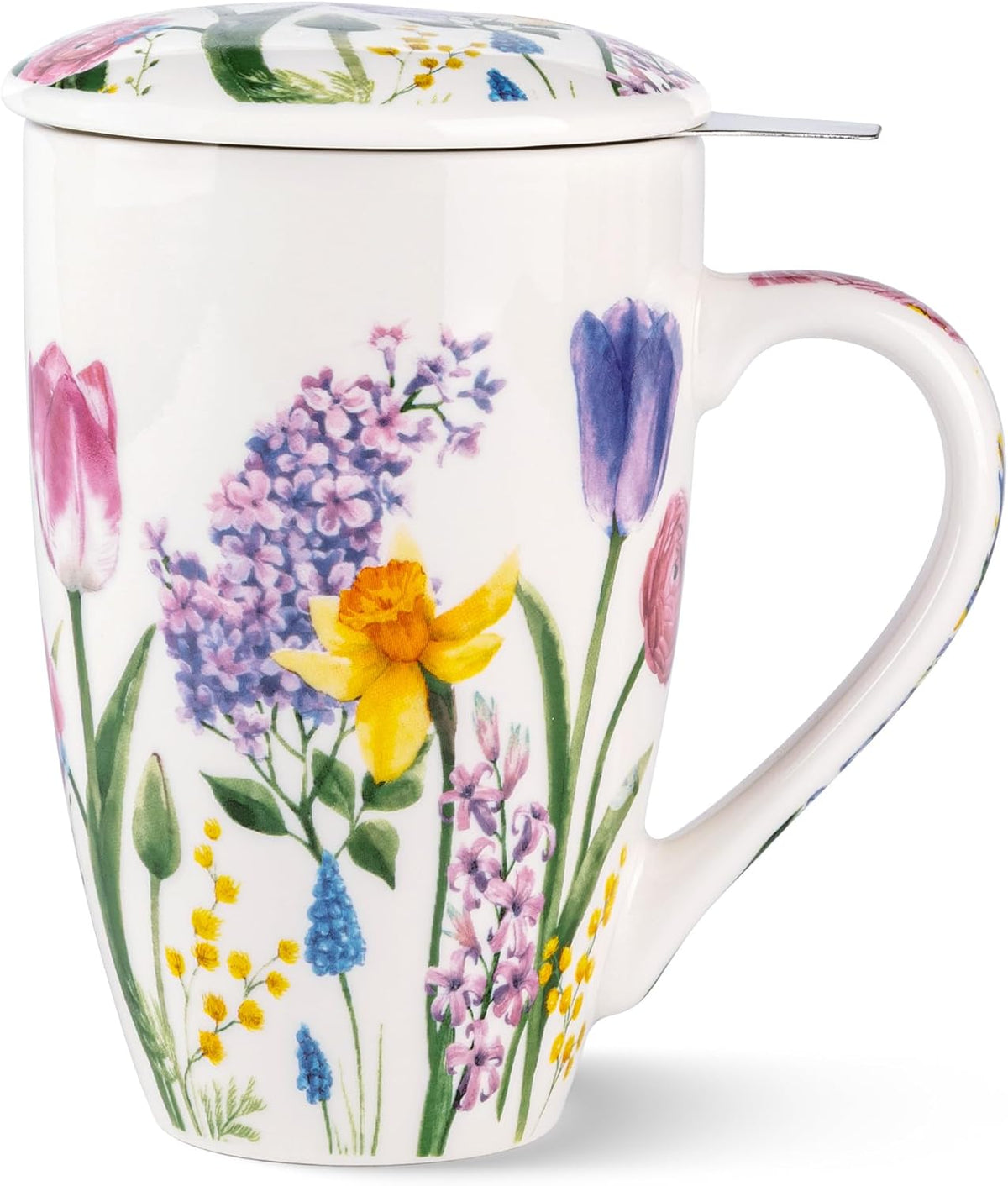 GBhome Tea Mug with Infuser and Lid,18 oz Loose Leaf Tea Cup with Steeper