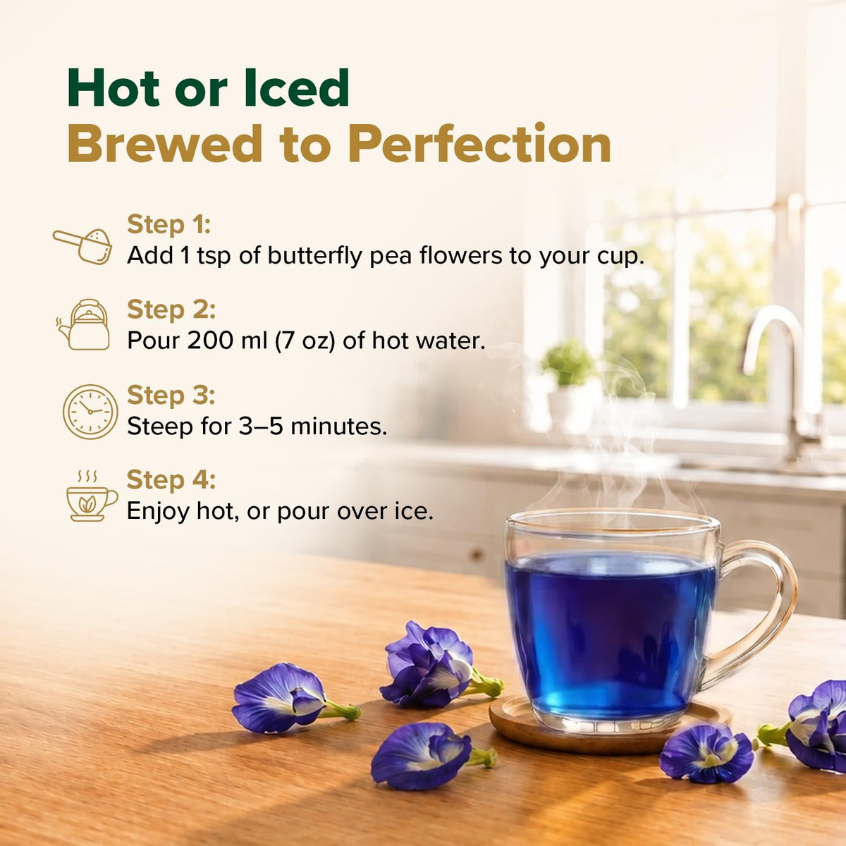 VAHDAM Butterfly Pea Flower Tea(1.76oz |100+ Cups) High Quality Loose Tea