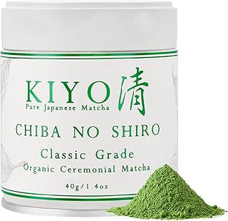 Kiyo Matcha Organic Classic Grade Chiba No Shiro Matcha - Pure Japanese First Harvest Organic Ceremonial Grade Matcha Green Tea Powder from Kagoshima, Japan (40g/1.41oz)