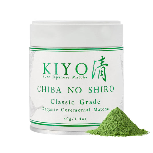 Kiyo Matcha Organic Classic Grade Chiba No Shiro Matcha - Pure Japanese First Harvest Organic Ceremonial Grade Matcha Green Tea Powder from Kagoshima, Japan (40g/1.41oz)