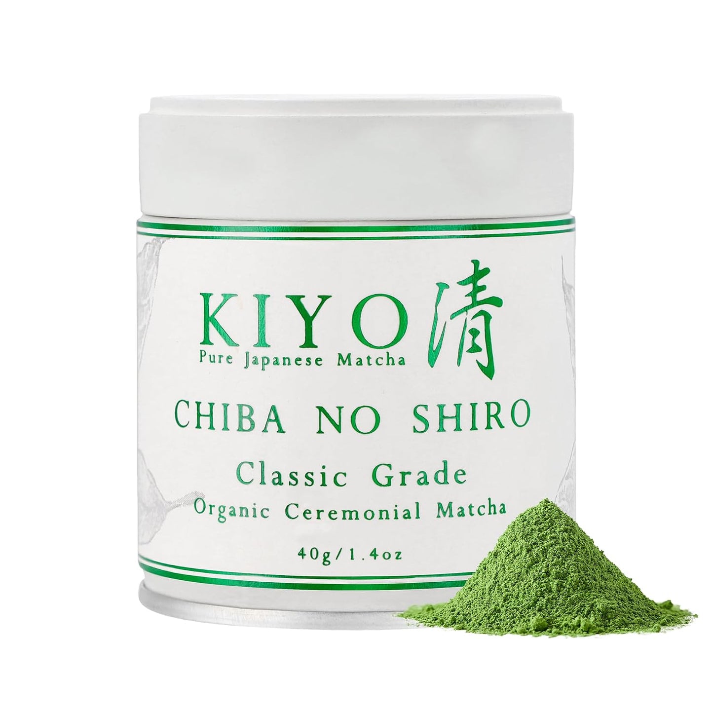 Kiyo Matcha Organic Classic Grade Chiba No Shiro Matcha - Pure Japanese First Harvest Organic Ceremonial Grade Matcha Green Tea Powder from Kagoshima, Japan (40g/1.41oz)