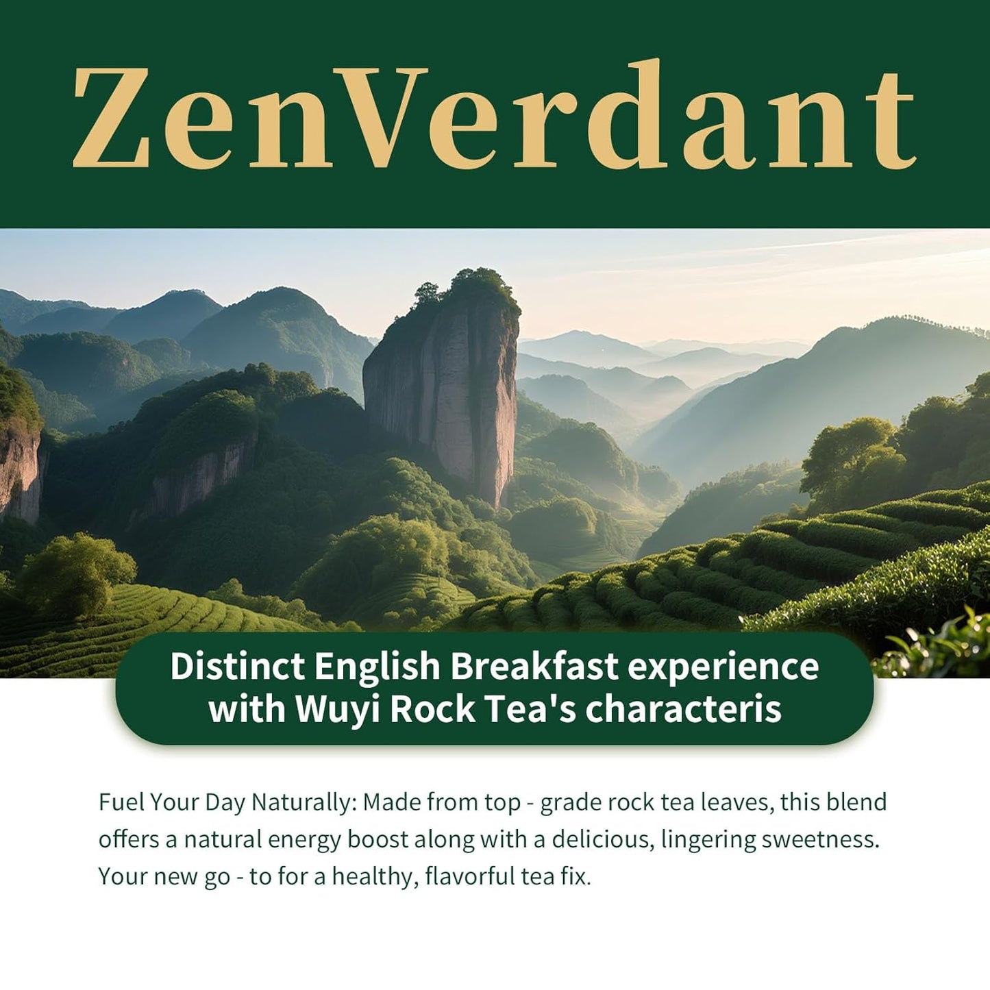 ZenVerdant DT Oolong Tea, 8 oz Whole Leaf Tea | Cortisol Balancing Calming for Stress Relief, Digestion and Metabolism, Rich in Antioxidants | Packaging Mislabeled English Breakfast Tea