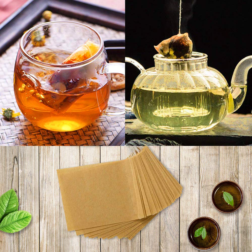 Numola Unbleached Tea Filter Bags with Disposable Drawstring, Tea Bags Empty, Wood Pulp Filter Paper Organic Tea Infuser Bag