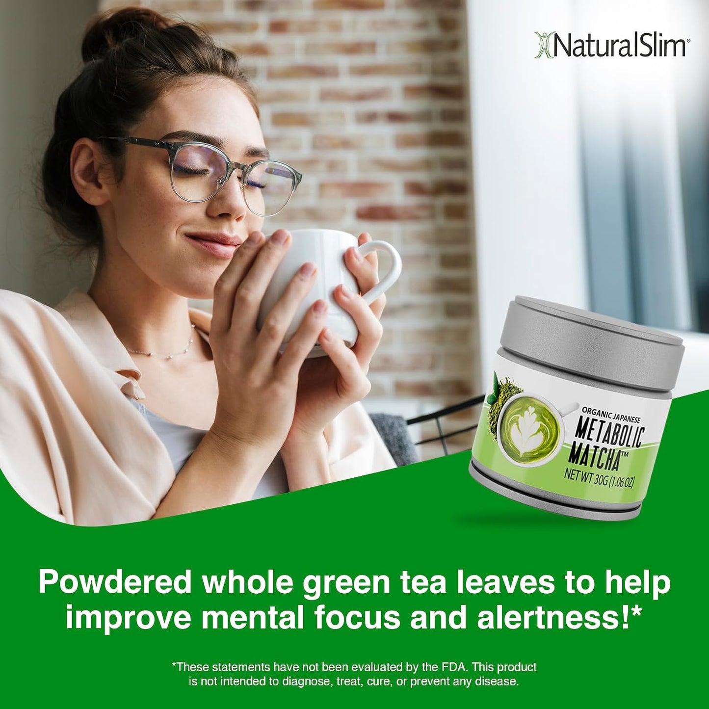 Naturalslim Japanese Organic Matcha Powder Green Tea, 30g | Metabolic Pure Japanese Matcha Tea Superfood with L-Theanine and Antioxidants for Metabolism, Energy, and Concentration