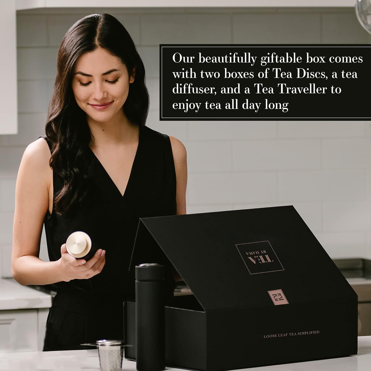 iLOLA Tea Disc Essentials Box Set | Oprah’s Favorite Things 2022 | Thermos, Infuser, Mint & Chocolate Organic Loose Leaf Probiotic Tea | Corporate Christmas Teacher Birthday Family Parent Employee Gift