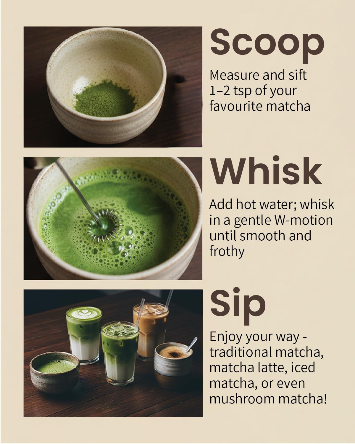Elementi Matcha Whisk & Frother Set - Powerful Electric Matcha Mixer for Powder, Easy to Use Electric Whisk Kit - Craft