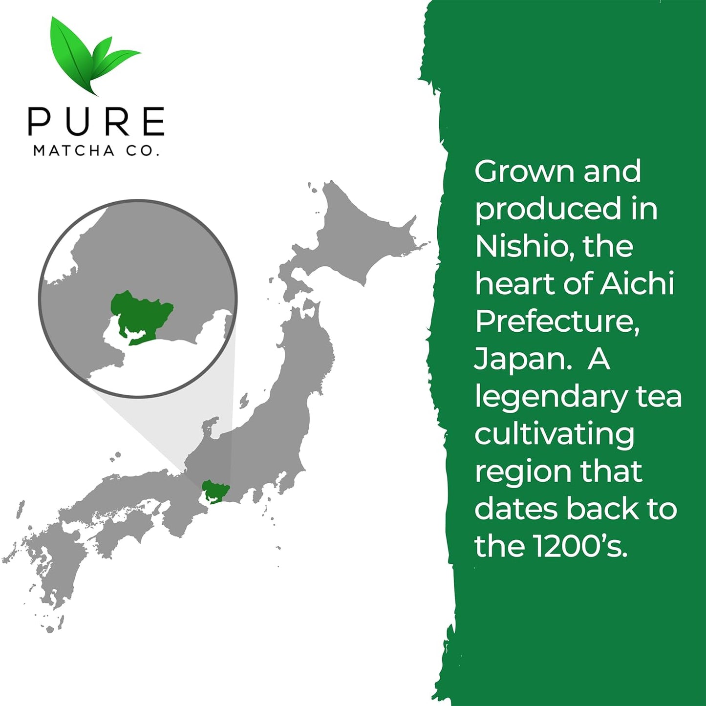 Pure Matcha Co | Premium Organic Ceremonial Grade Matcha Green Tea Powder | Authentic Japanese Origin | Sugar Free | 30g, 1.06oz