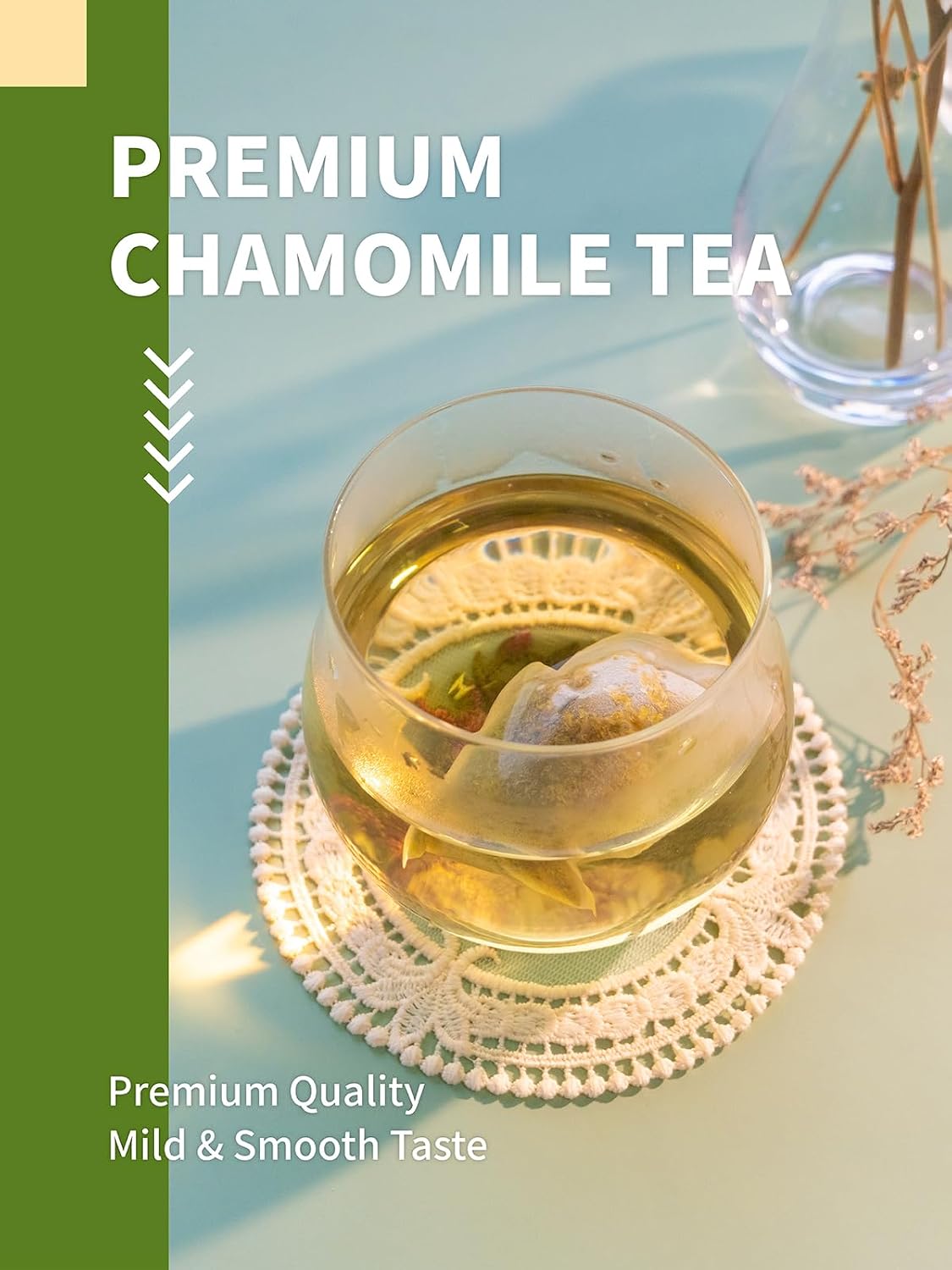 HYNTMYT Chamomile Tea Bags, Pure Chamomile Flowers, Caffeine Free, 120Count | Smooth &amp; Gentle Flavor, Natural &amp; Pure, Unsweetened, Hot or Iced Tea, Plant Fiber Tea Bags
