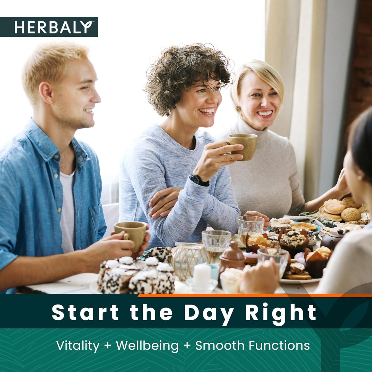 Herbaly Glucose Functional Tea - Vitality & Wellness - Gymnema Sylvestre, Ceylon Cinnamon, Bitter Melon, Dandelion Root, Fenugreek - Daily Teas - Organic Plant-Based Tea Bag Pyramids - 30 ct