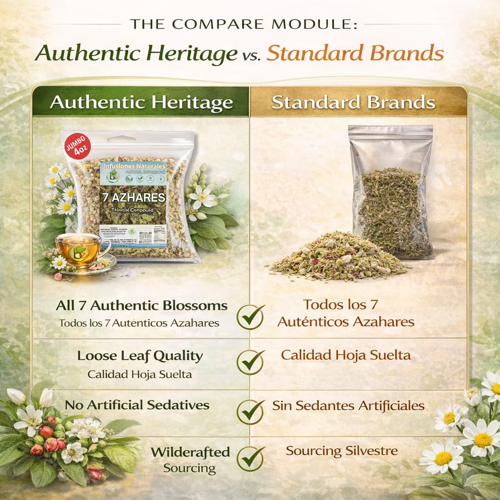 B-Experts 7 Azahares Herbal Tea – 4 oz Loose Leaf Calming Tea Blend – Passion Flower, Valerian, Linden, Orange Blossom, Lemon