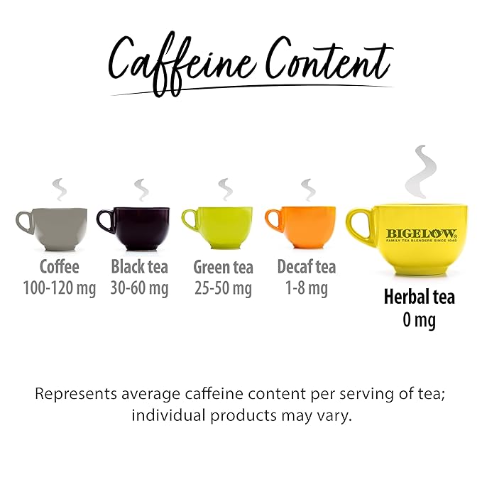 Bigelow Tea Chamomile Mint Herbal Tea Bags, Caffeine, 20 Count, Pack of 6
