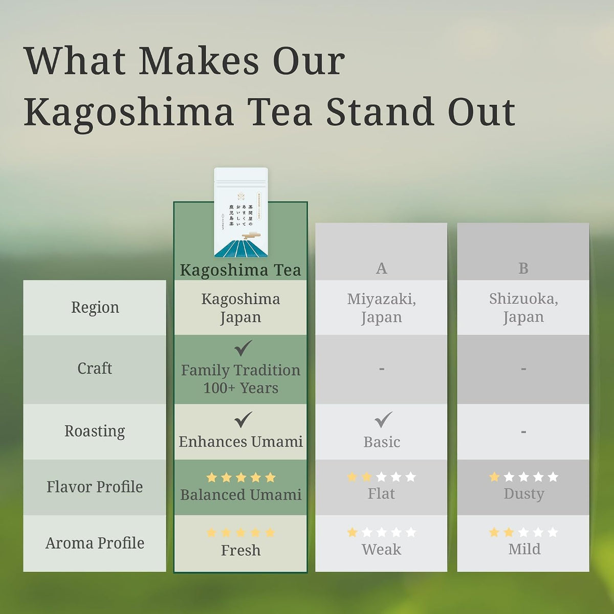 Natural sweet &amp; Delicious Sencha from Kagoshima – Japanese Loose Leaf Green Tea, 100-Year Legacy, Roasted by Tea Masters, 2.28oz / 80g – KAZAEMON Tea