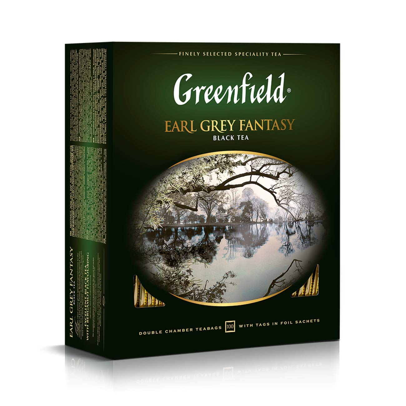 Greenfield Earl Grey Fantasy Black Tea - 100 Individually Wrapped Tea Bags - Premium Ceylon Black Tea with Bergamot Aroma - Refreshing Citrus Flavored Afternoon Tea - 7.05 oz