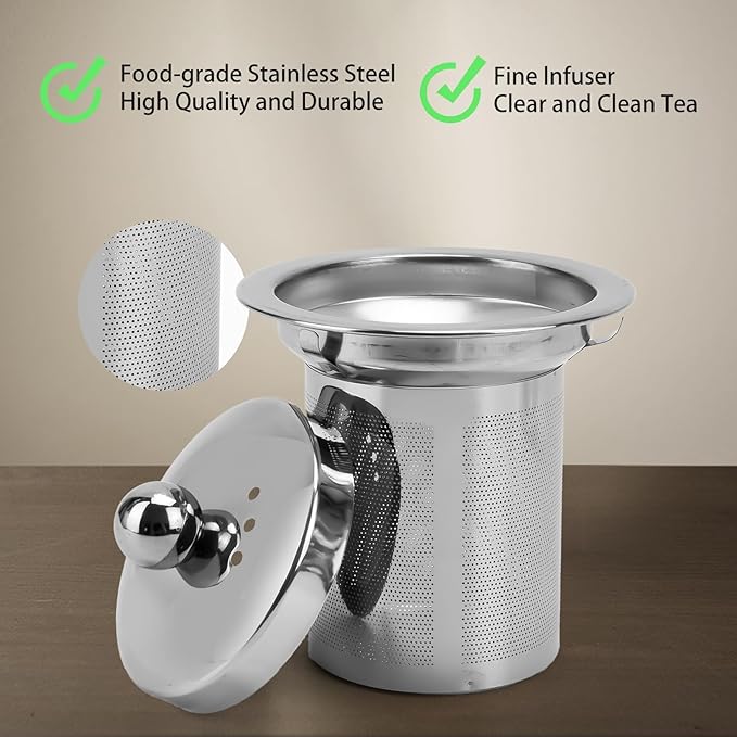 Glass Teapot 28oz/800ml with Removable Infuser, Borosilicate Clear Tea Kettle, Stovetop Safe Tea Kettle Blooming Loose Leaf Teapots, for Camping