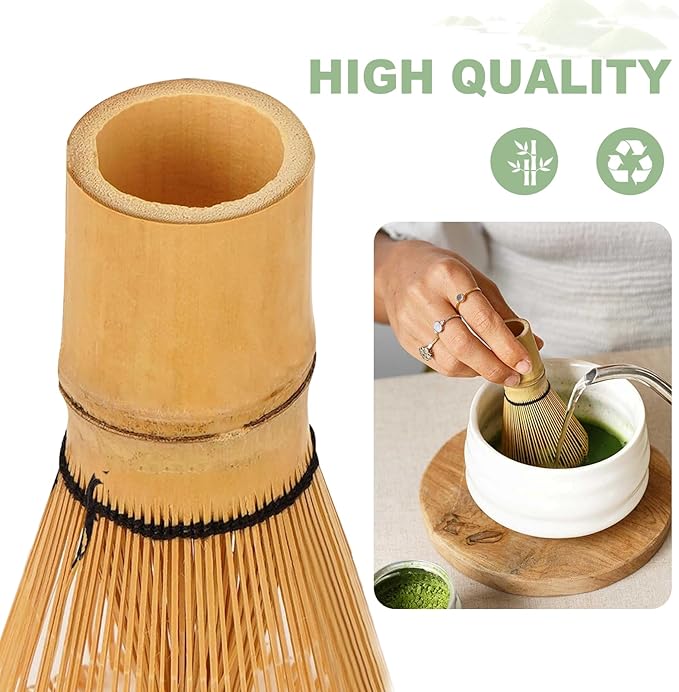 Bamboo Matcha Whisk for Matcha Tea Traditional Japanese Chasen Stirrer Wisk Mixer Brush Handcrafted Organic Matcha Preparation Tool for Frothy Fun and Authentic Tea Enjoyment