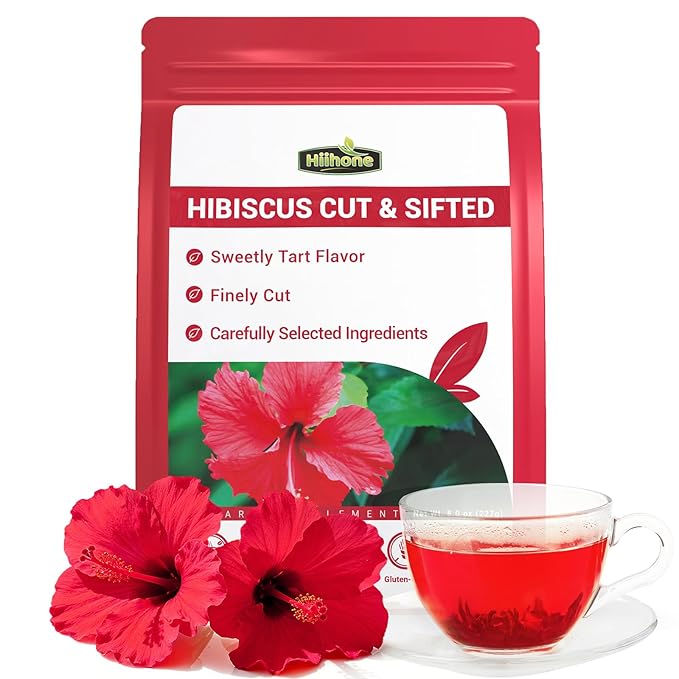 Hibiscus Tea Bags, Hibiscus Flower Herbal Tea - Rich in Vitamin C, Caffeine Free,Sugar Free, 8 OZ