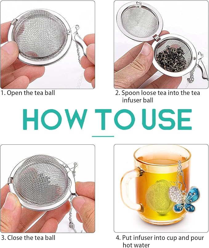 Tea Steeper for Loose Tea 2pcs NSTaygate Tea Infuser with Charm Handmade Cute Butterfly BFF Pendant